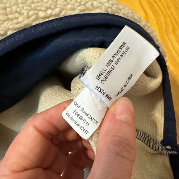 Orvis Snap-Front Sherpa Fleece Pullover Men’s SIZE XXL Blue Beige Color Block - Picture 5 of 7